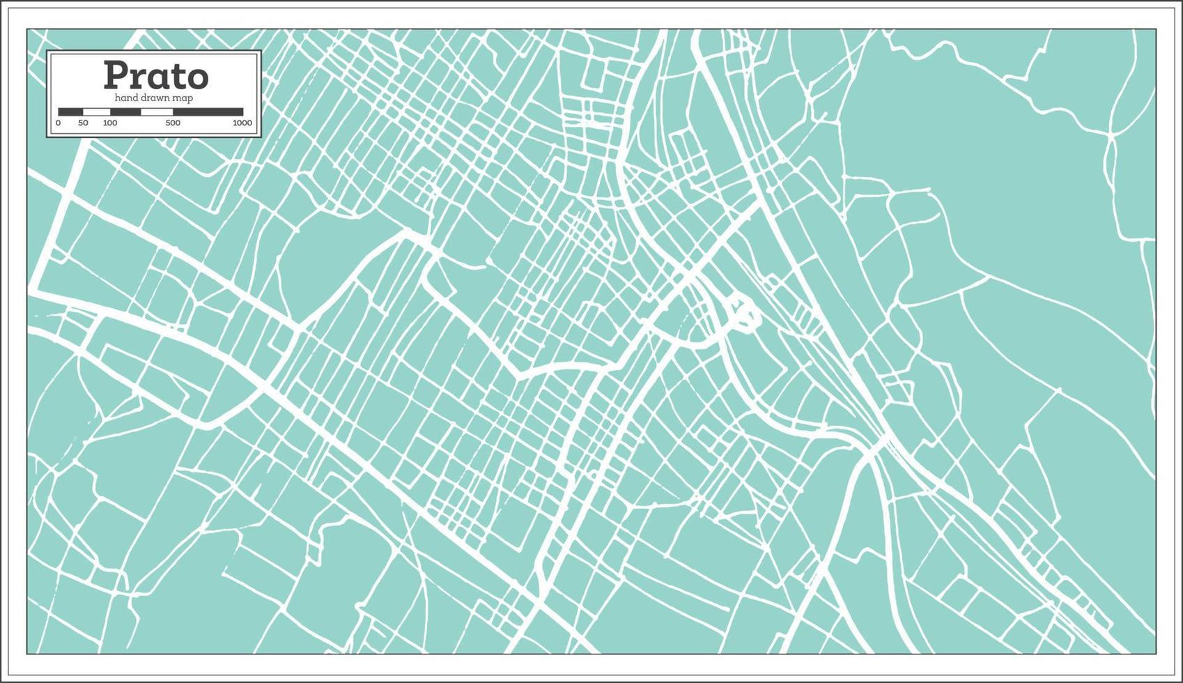 prato Italien stad Karta i retro stil. översikt Karta. vektor