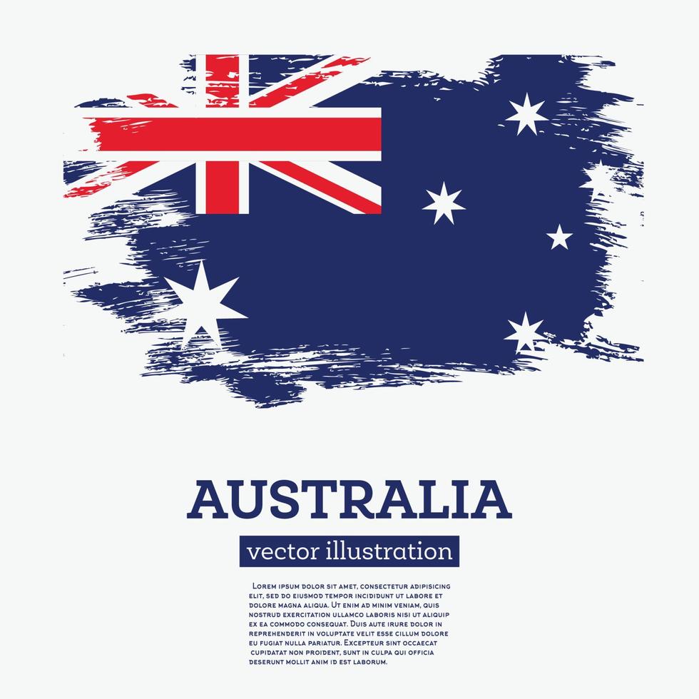 australien-flagge mit pinselstrichen. Vektor-Illustration. vektor