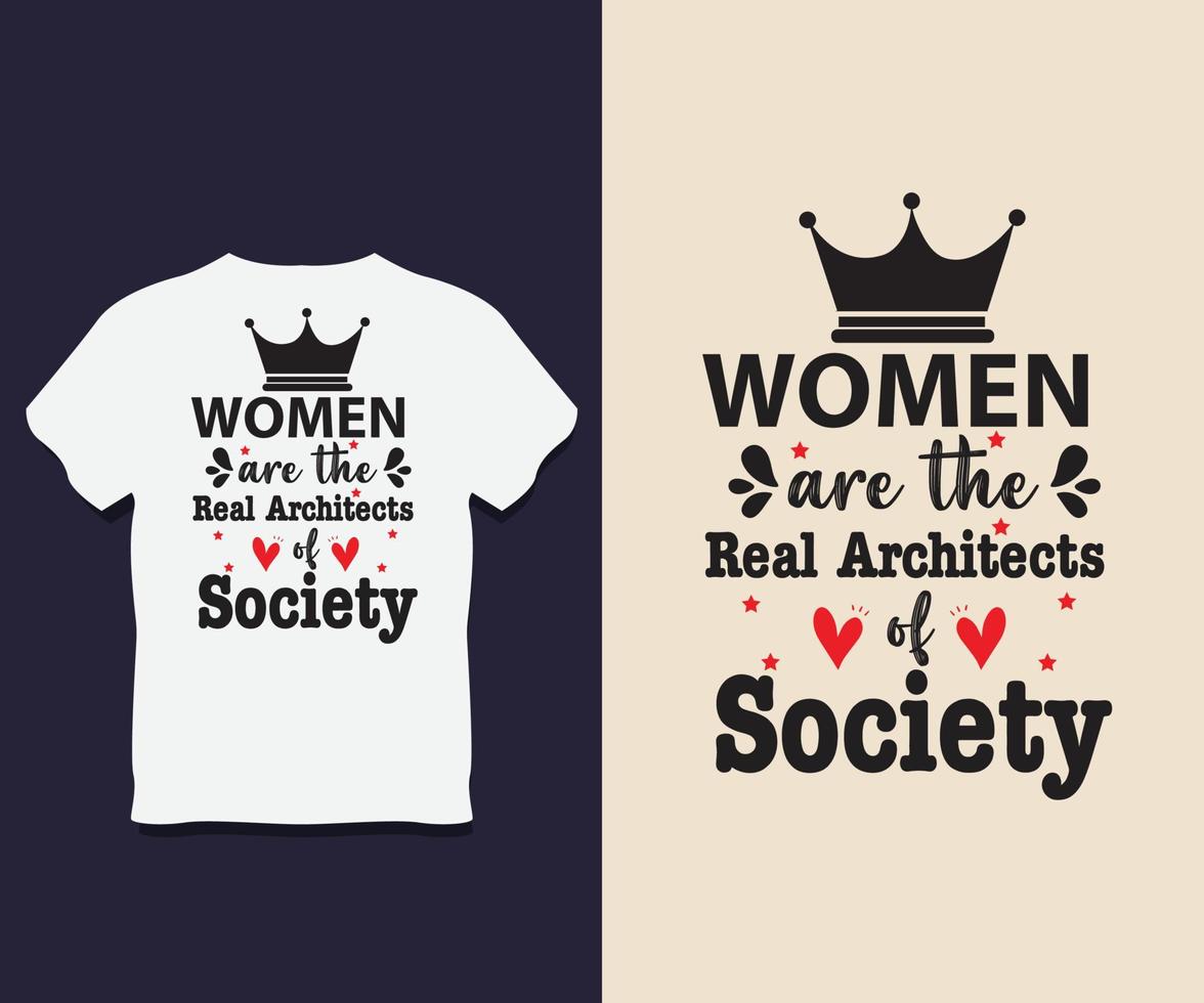 Frauen-Typografie-T-Shirt-Design mit Vektor