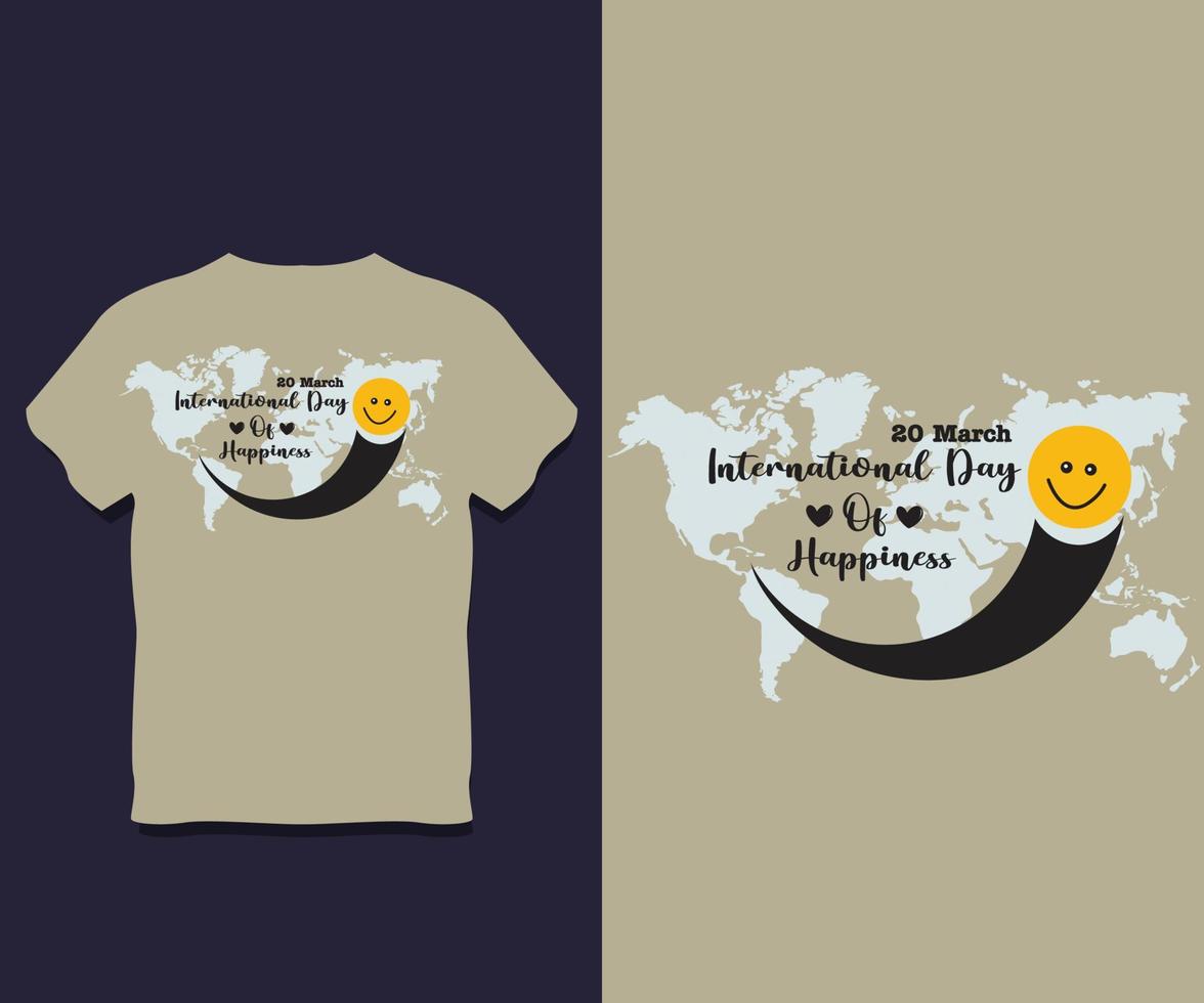 internationaler tag des glückstypografie-t-shirt-designs vektor