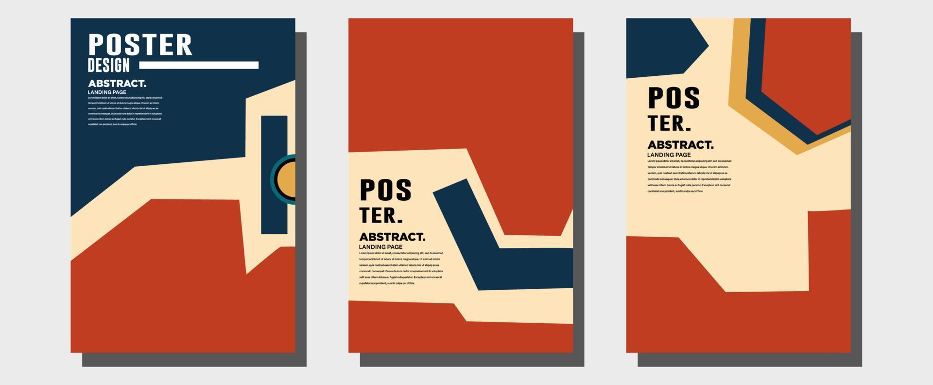 abstrakte farbenfrohe Collage-Poster-Design-Vorlage. Cooles geometrisches und Retro-Cover-Design. blauer, gelber, roter, orange, rosa und grüner Hintergrund. Vektor-Banner und Poster-Vorlage vektor