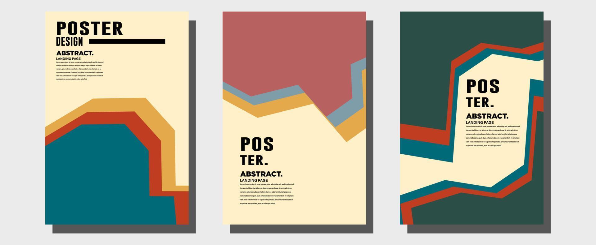 abstrakte farbenfrohe Collage-Poster-Design-Vorlage. Cooles geometrisches und Retro-Cover-Design. blauer, gelber, roter, orange, rosa und grüner Hintergrund. Vektor-Banner und Poster-Vorlage vektor