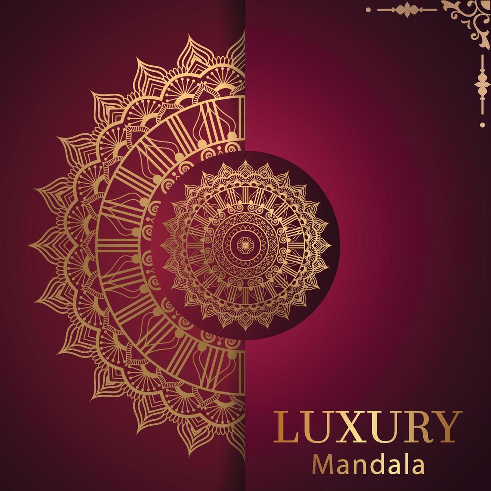 Luxus Zier Mandala Design Hintergrund in Goldfarbe vektor