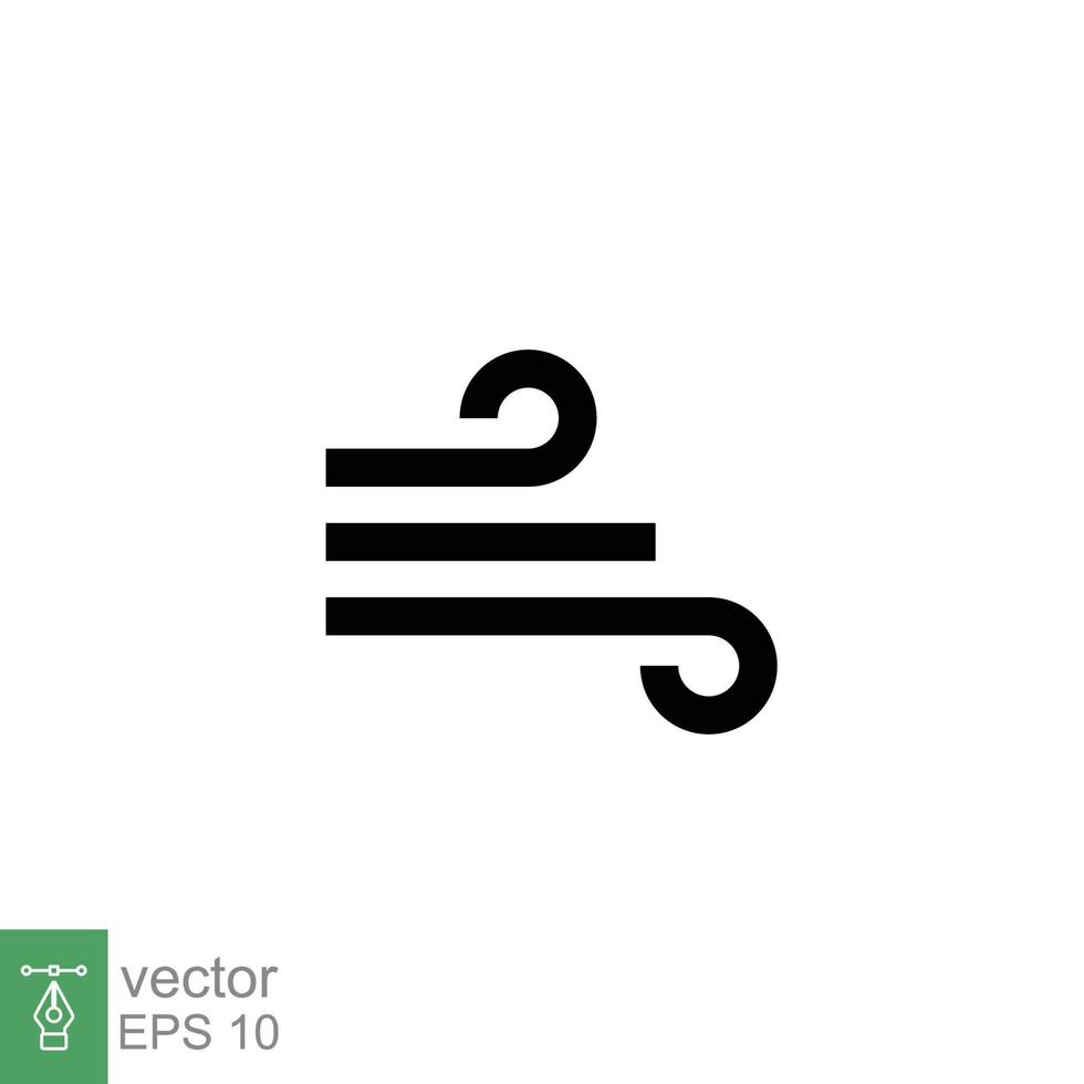 Wind-Symbol. einfacher flacher Stil. luftschlag, windig, ozeanwolke, windgeschwindigkeit, meteorologiekonzept. festes Zeichen. Vektorillustrationsdesign lokalisiert auf weißem Hintergrund. Folge 10 vektor