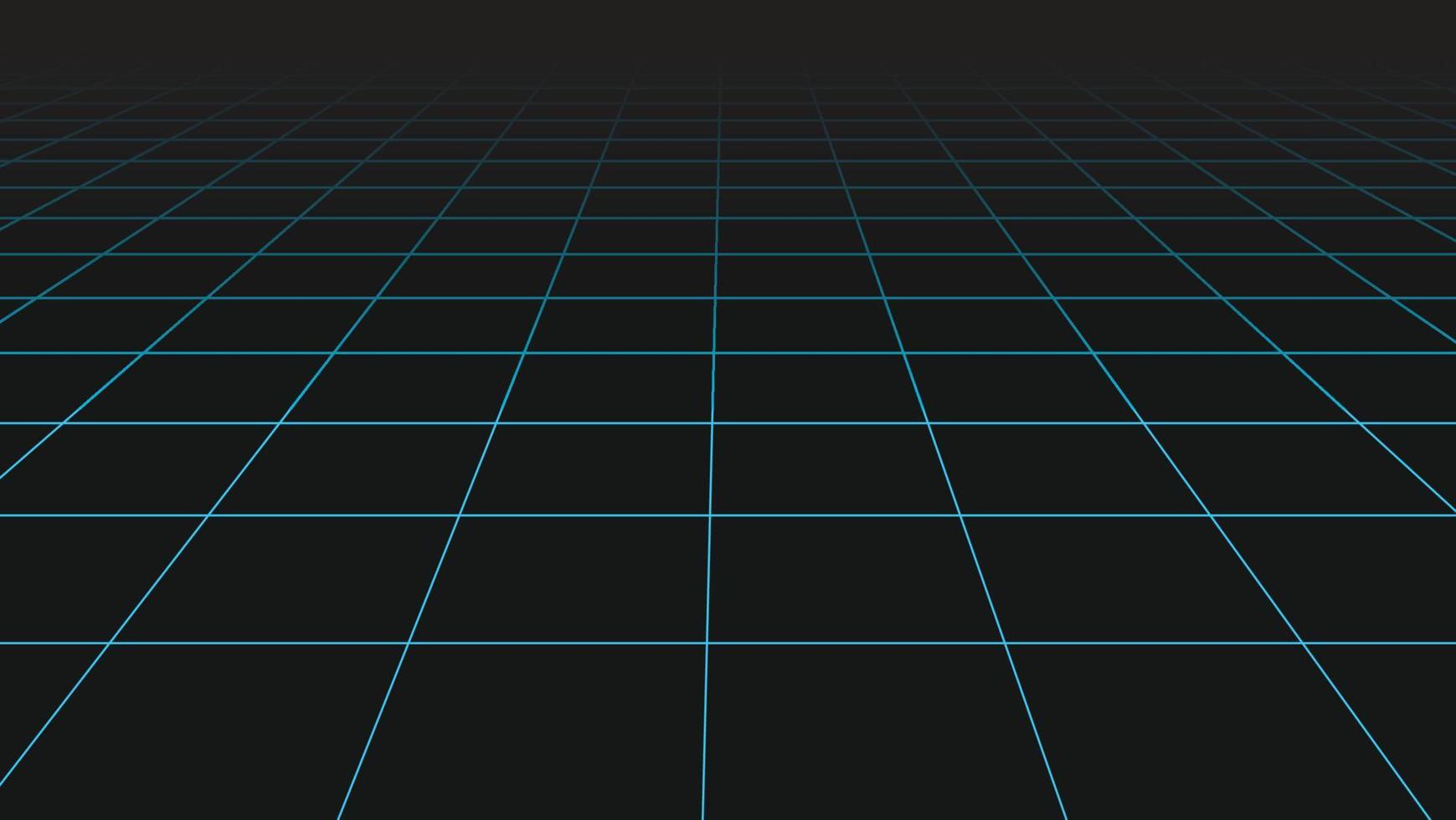 perspektiv rutnät vektor. 3d golv Plats, detaljerad blå rader på svart bakgrund. mönster design, linje textur, interiör mall. eps 10. vektor