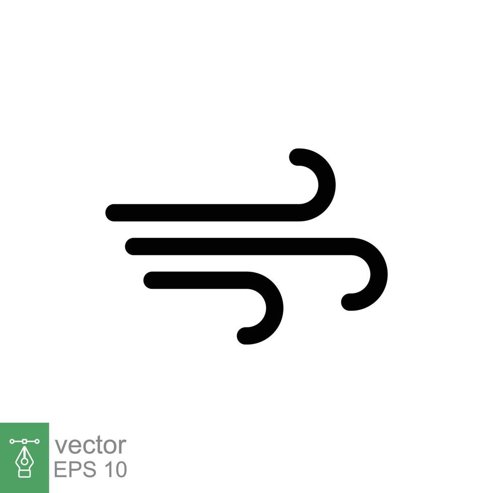 Wind-Symbol. einfacher flacher Stil. luftschlag, windig, ozeanwolke, windgeschwindigkeit, meteorologiekonzept. festes Zeichen. Vektorillustrationsdesign lokalisiert auf weißem Hintergrund. Folge 10 vektor