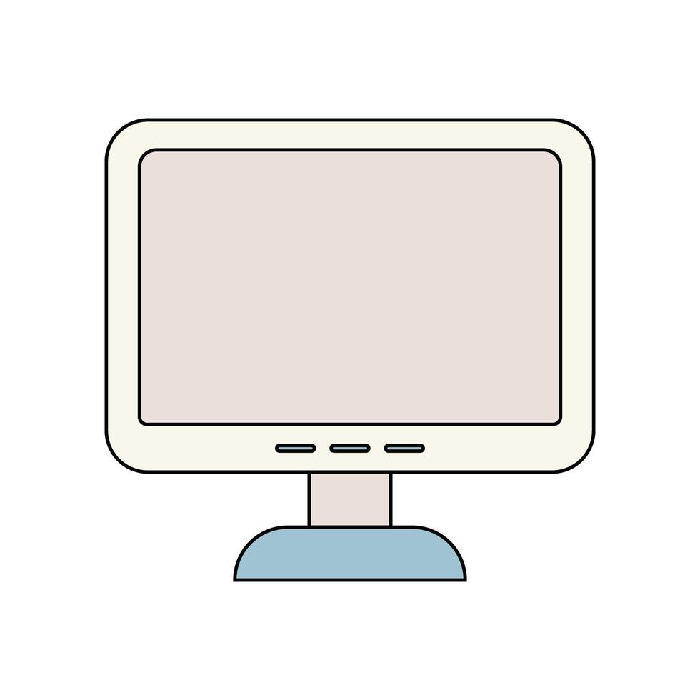 Monitor-Symbol. gefülltes Gliederungssymbol vektor