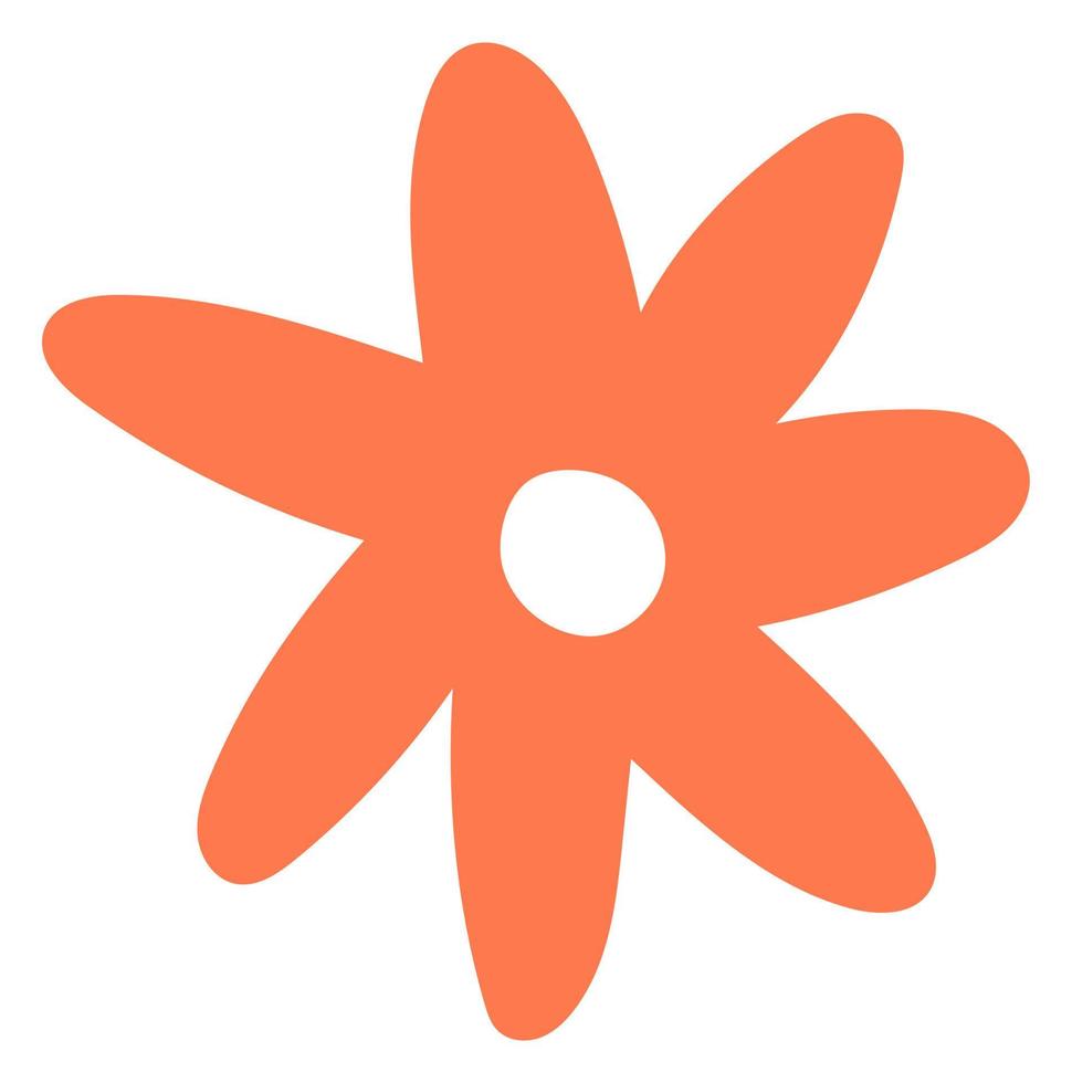 blomma orange klistermärke. vektor