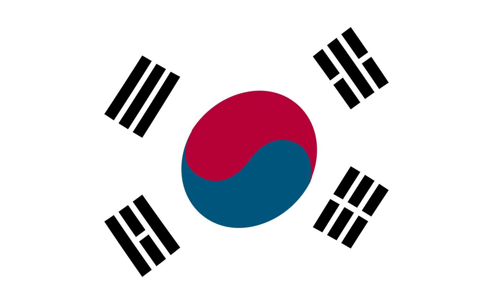 Flagge des Landes Korea. vektor