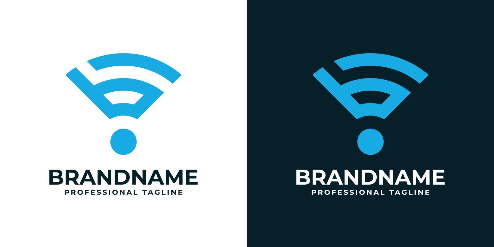 brev b wiFi logotyp, lämplig för några företag relaterad till signal, wifi, ljud eller Övrig med b initialer. vektor