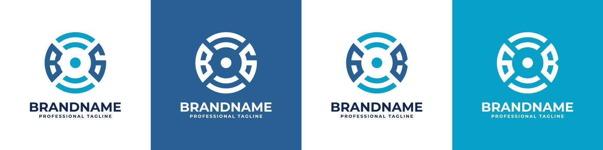 Buchstabe bg oder gb globales Technologie-Monogramm-Logo, geeignet für jedes Unternehmen mit bg- oder gb-Initialen. vektor
