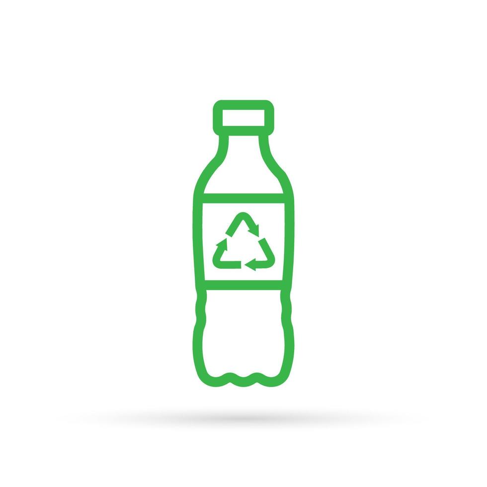 recycelte PET-Flasche. wiederverwendbares ökologisches erhaltungskonzept. isolierte Vektorillustration vektor