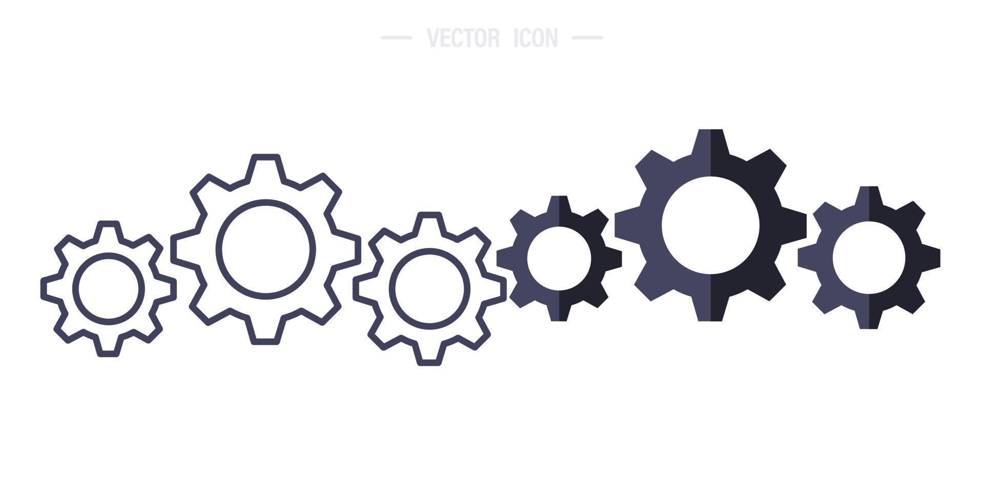 metall kugghjul och redskap ikon. isolerat redigerbar vektor illustration