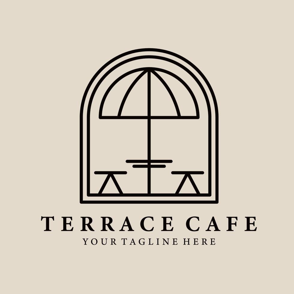 Terrassencafé-Kunstlogo, Symbol mit Emblem und Symbol, Vektorillustrationsdesign vektor
