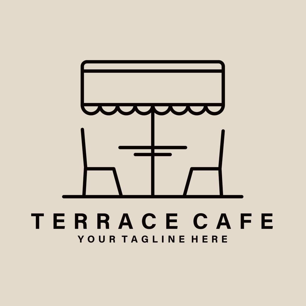 Terrassencafé-Kunstlogo, Symbol und Symbol, Vektorillustrationsdesign vektor