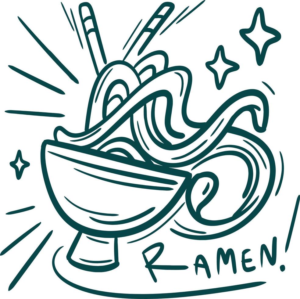 Sammlung von asiatischen Lebensmitteln ClipArt. Ramen-Illustration vektor