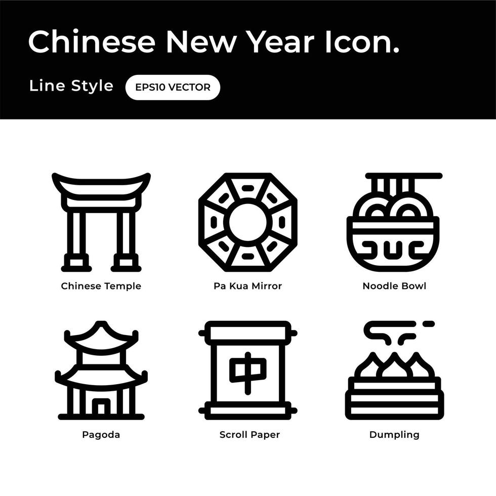 chinesische Neujahrsikonen vektor
