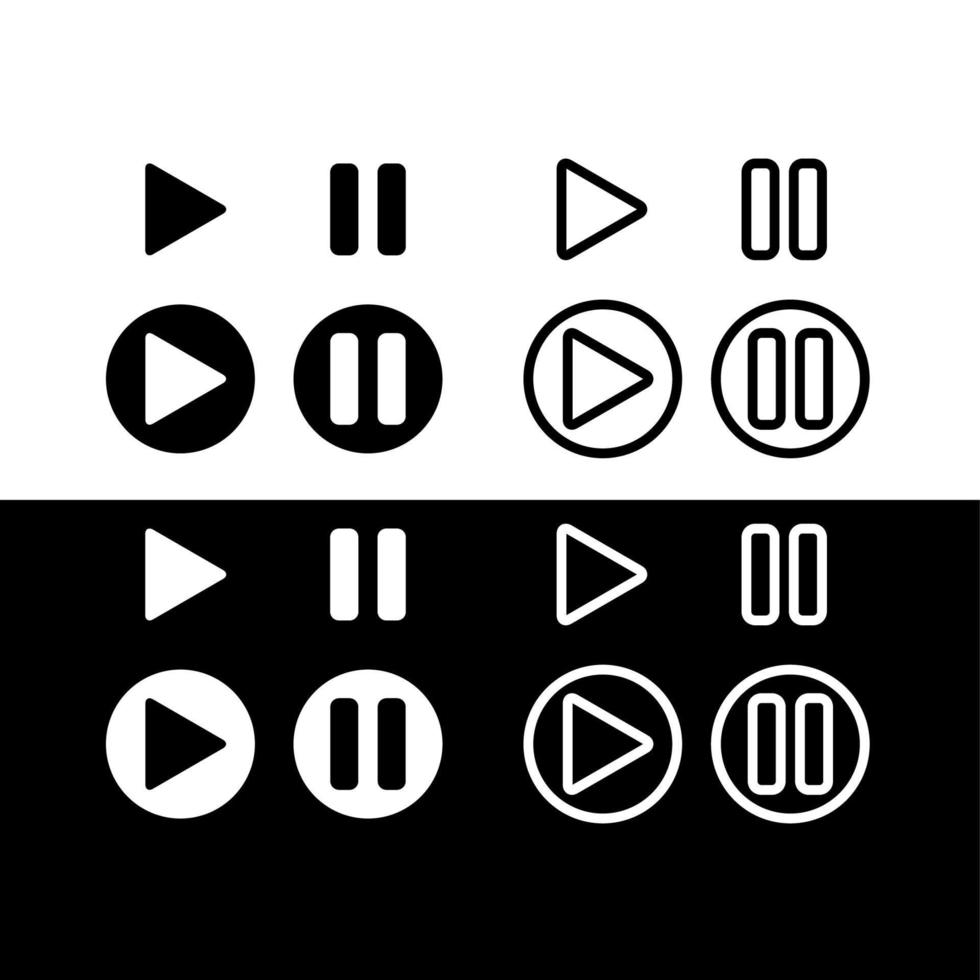Play-Pause-Symbol für Logo oder Symbol vektor