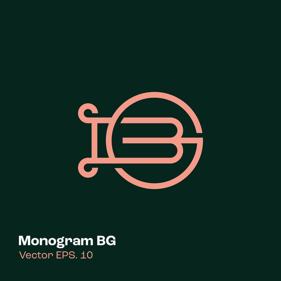 monogram logotyp bg vektor