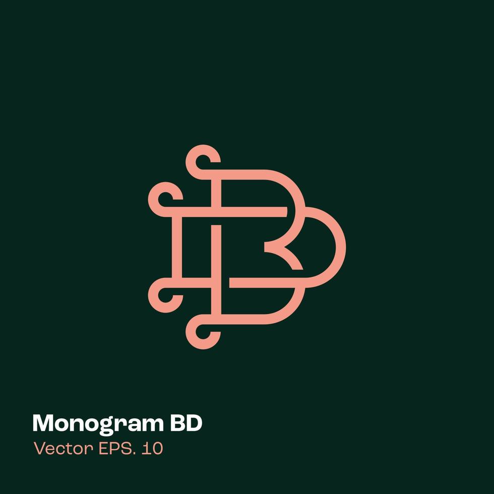 monogram logotyp bd vektor