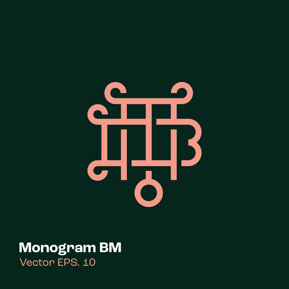 monogram logotyp bm vektor