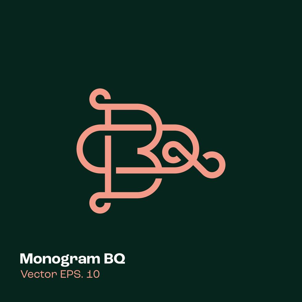 Monogramm-Logo bq 2 vektor
