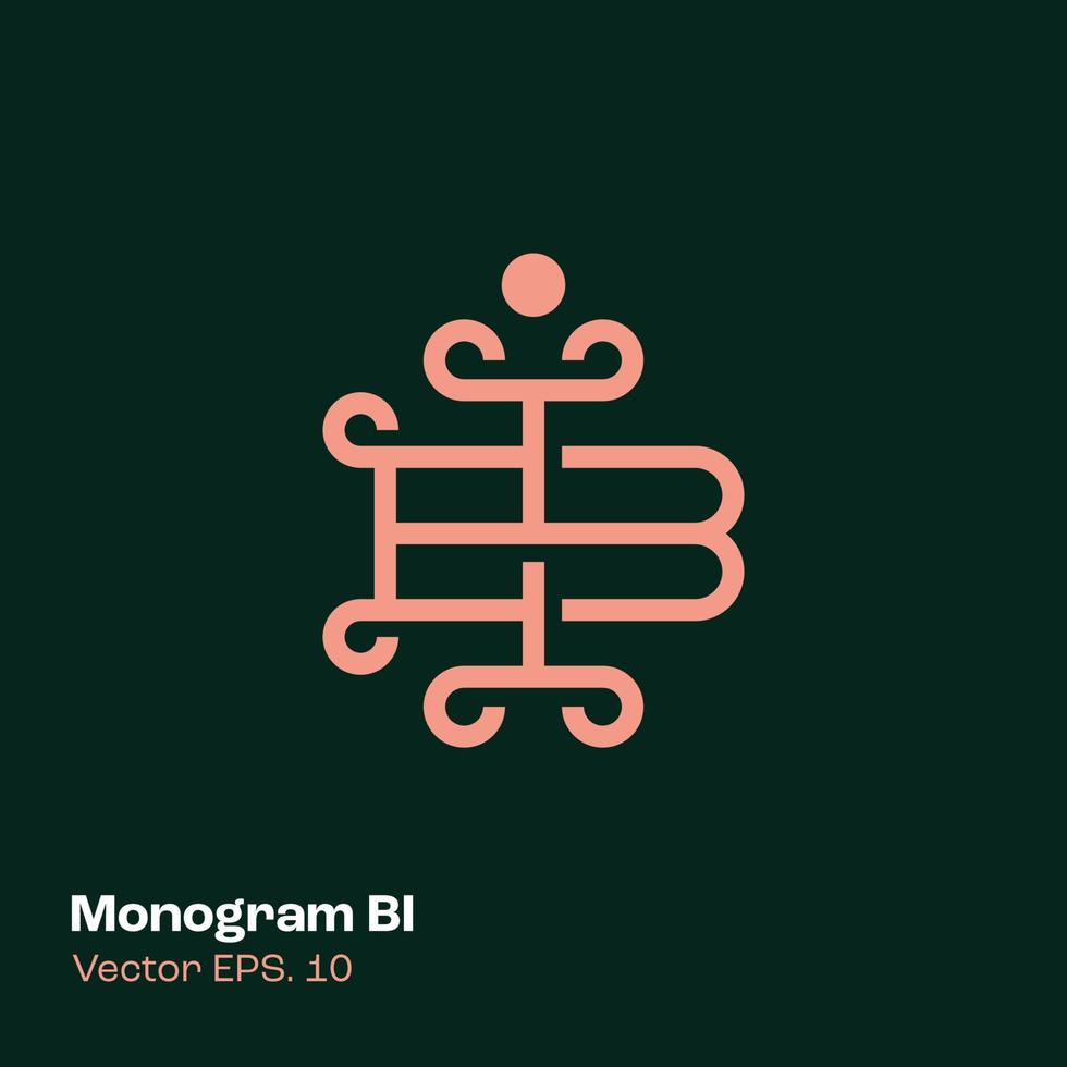 monogram logotyp bi vektor