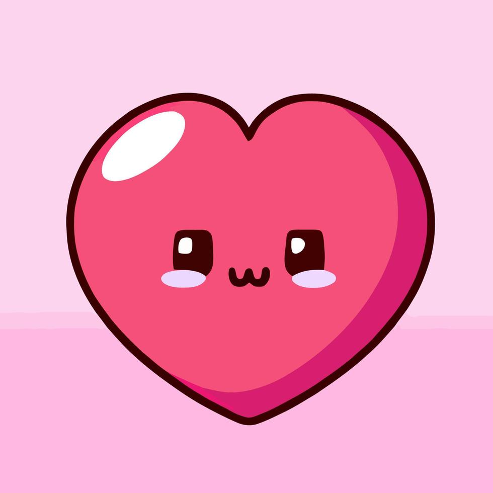 valentinstag niedlich herz illustration herz kawaii chibi vektor zeichnung stil herz cartoon valentinstag