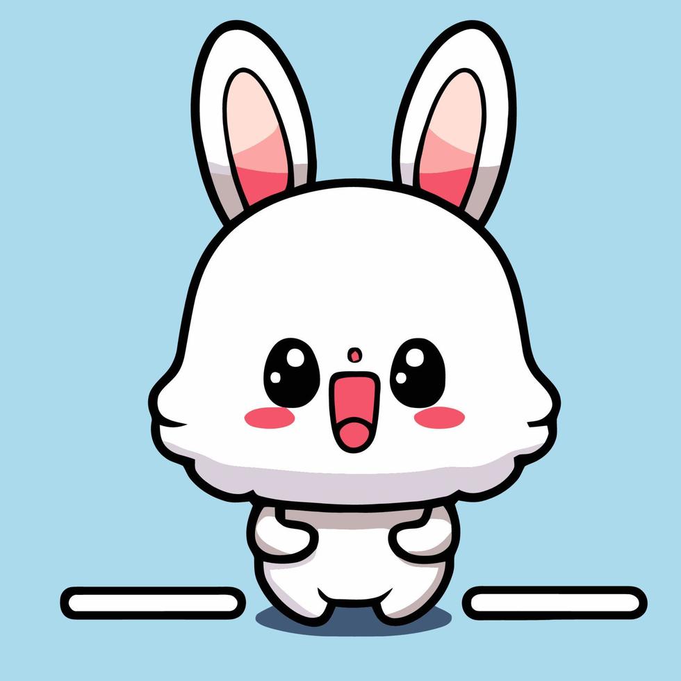 süße kaninchenillustration kaninchen kawaii chibi vektor zeichenstil kaninchen cartoon häschen