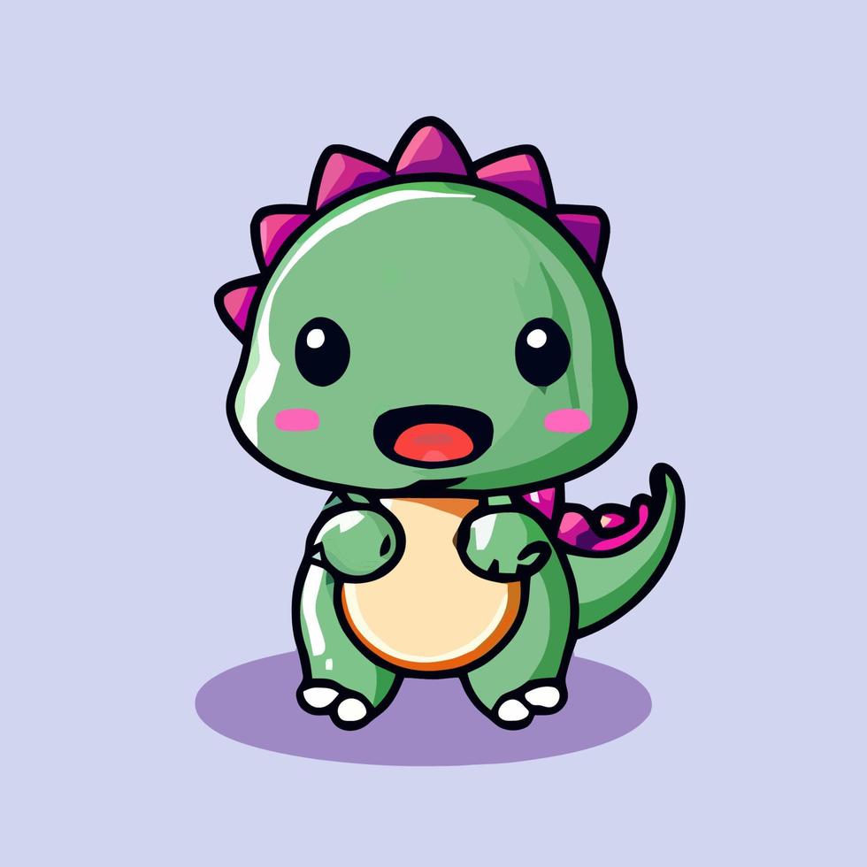 niedliche chibi dinosaurier illustration dinosaurier kawaii vektor zeichnung stil dinosaurier cartoon