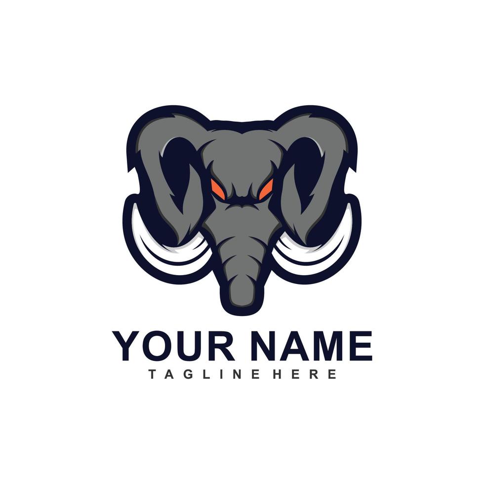 vektor elefant maskot logotyp mall