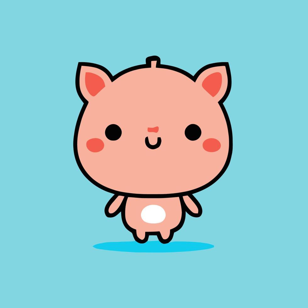 niedliche schweinillustration schwein kawaii chibi vektor zeichenstil schwein cartoon