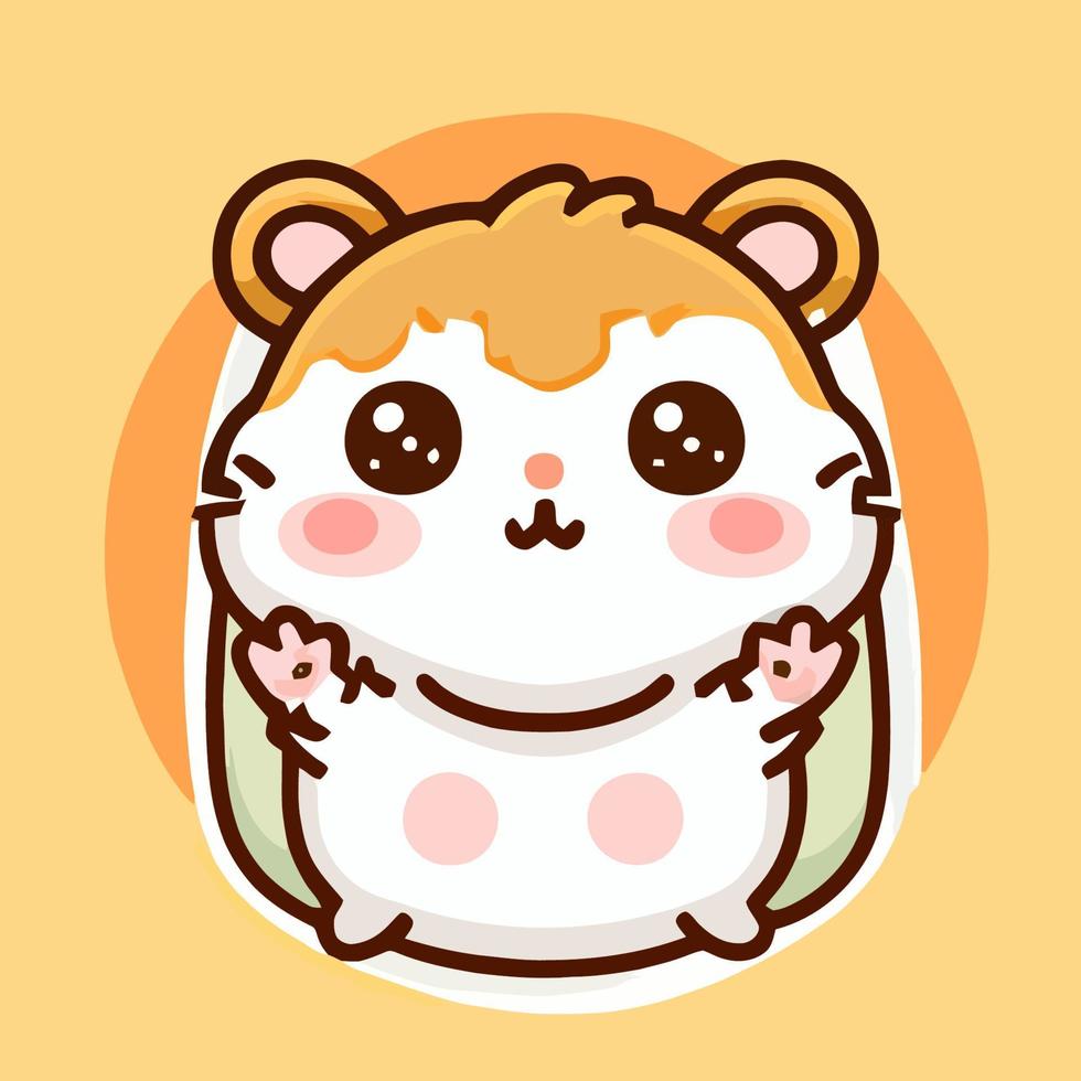 söt hamster illustration hamster söt chibi vektor teckning stil hamster tecknad serie