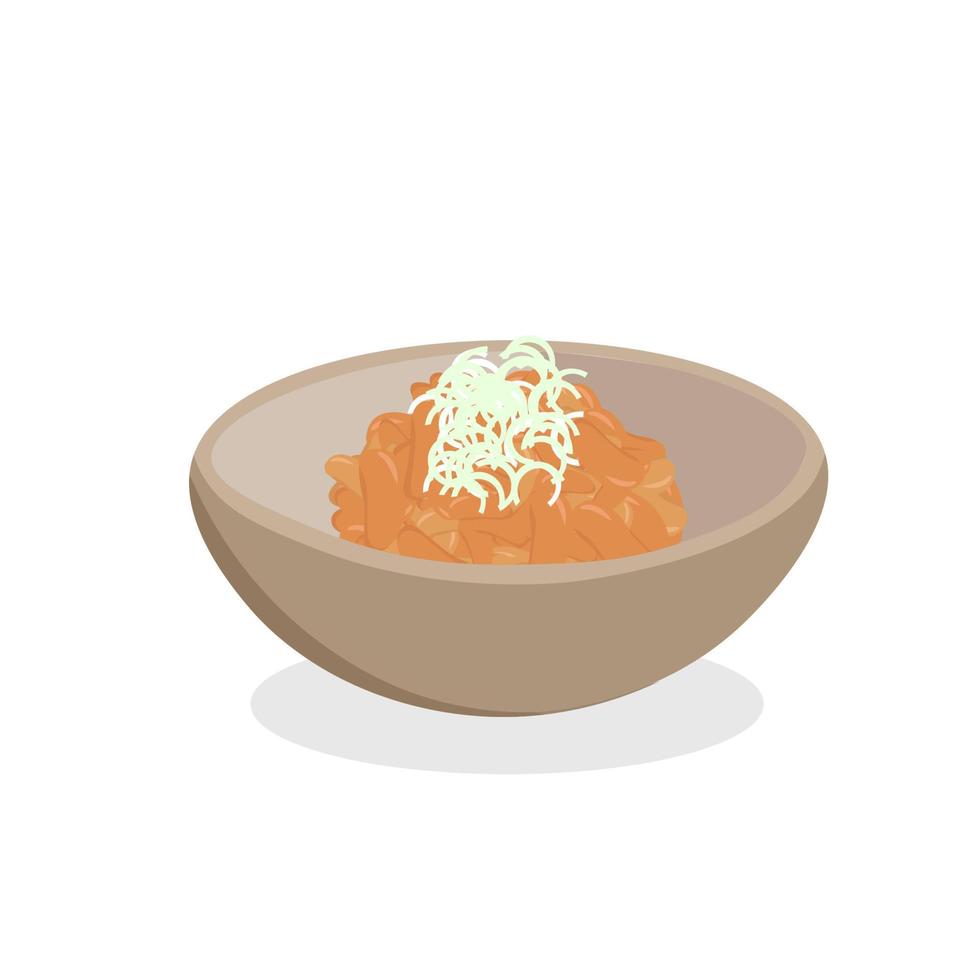 japanische nationale küche, natto-bohnen. Vektor-Illustration. vektor