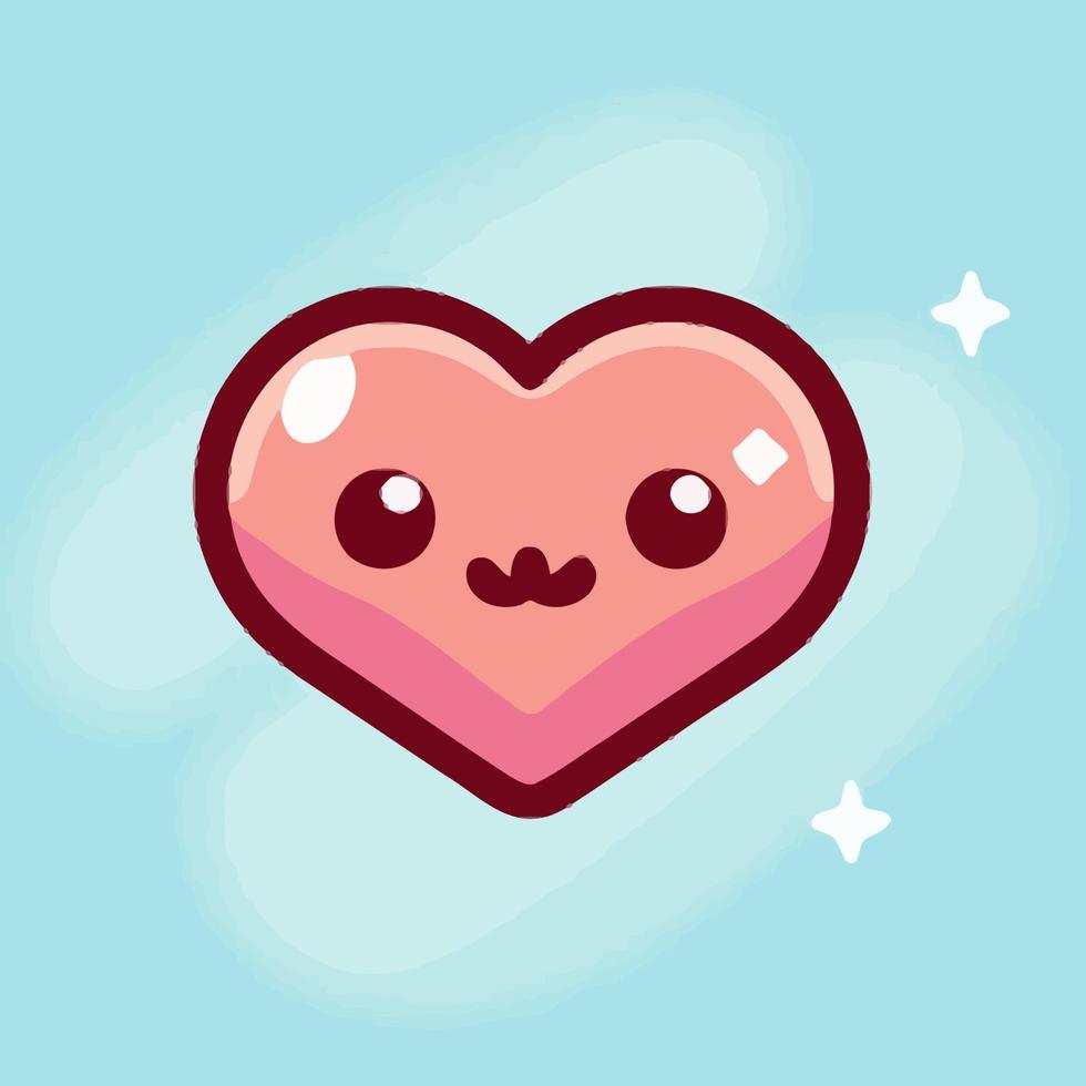 valentinstag niedlich herz illustration herz kawaii chibi vektor zeichnung stil herz cartoon valentinstag