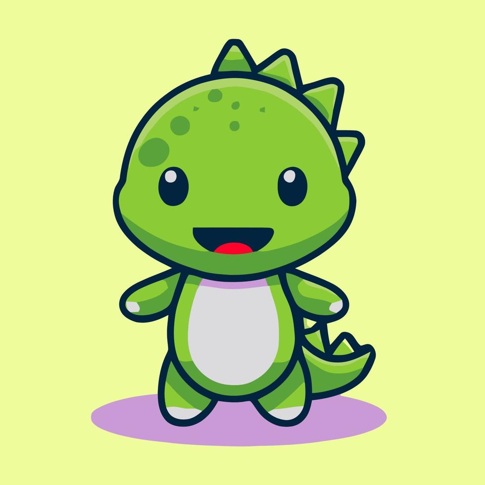 niedliche chibi dinosaurier illustration dinosaurier kawaii vektor zeichnung stil dinosaurier cartoon