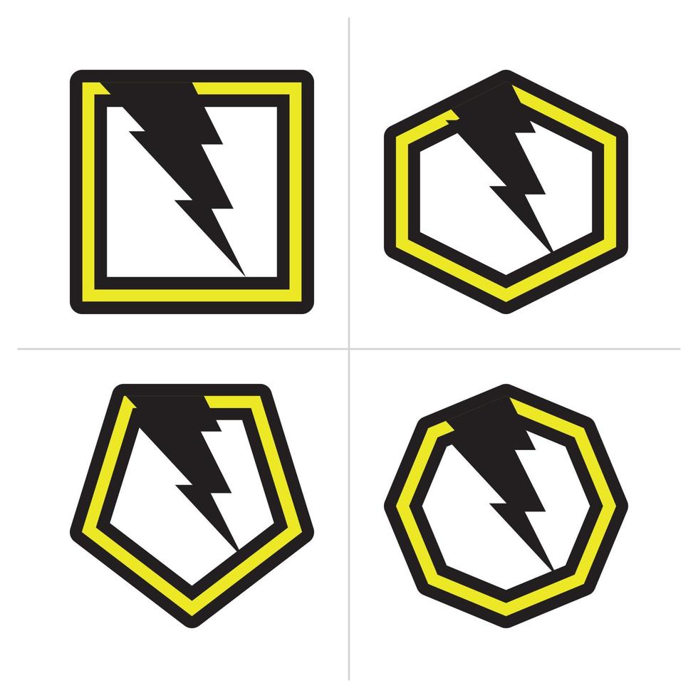 Blitz, Designelement für das Vektorlogo des elektrischen Stroms. blitzschnelles Power-Logo-Schild. vektor