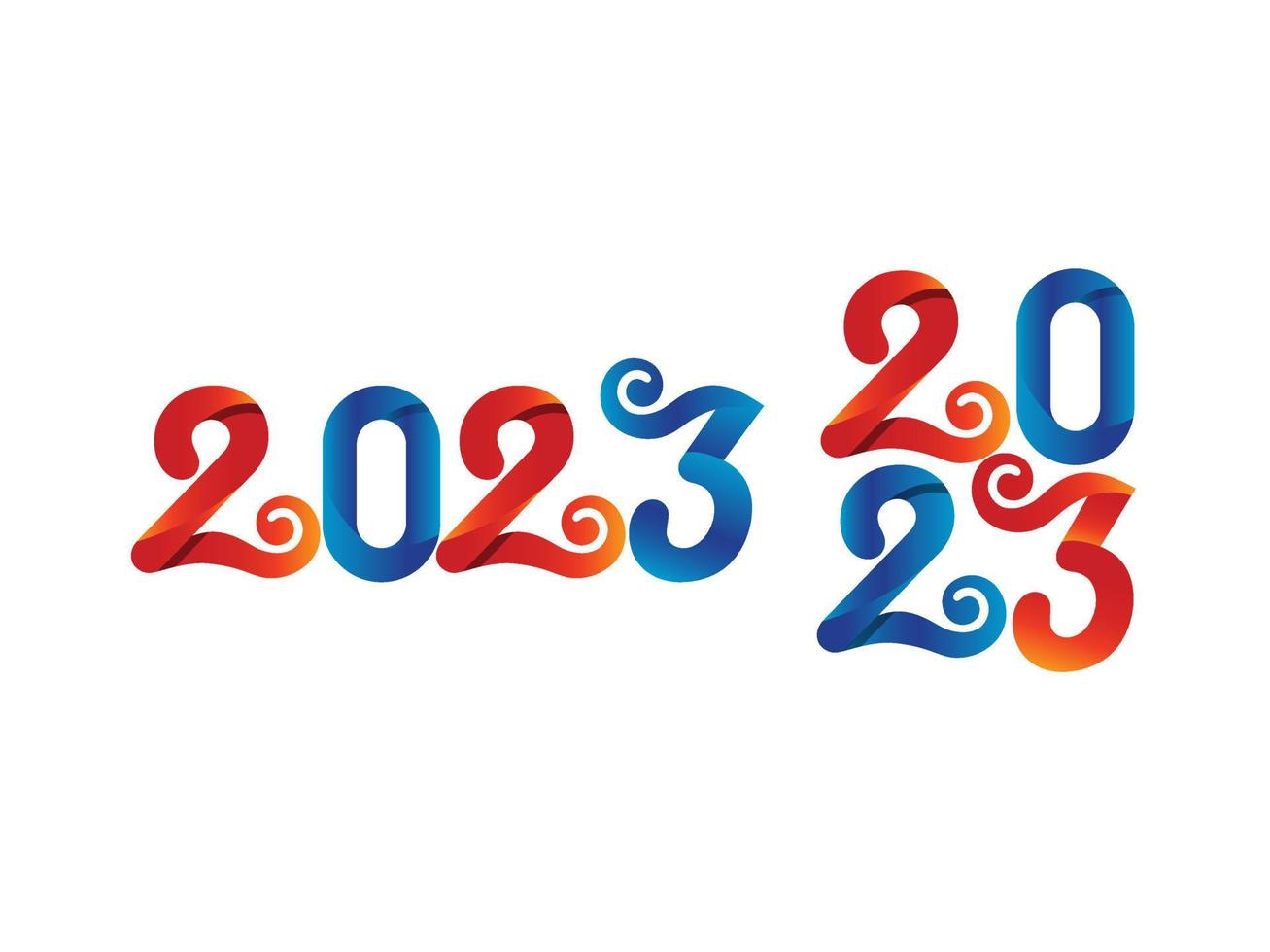 ny år 2023 text design. logotyp 2023 vektor