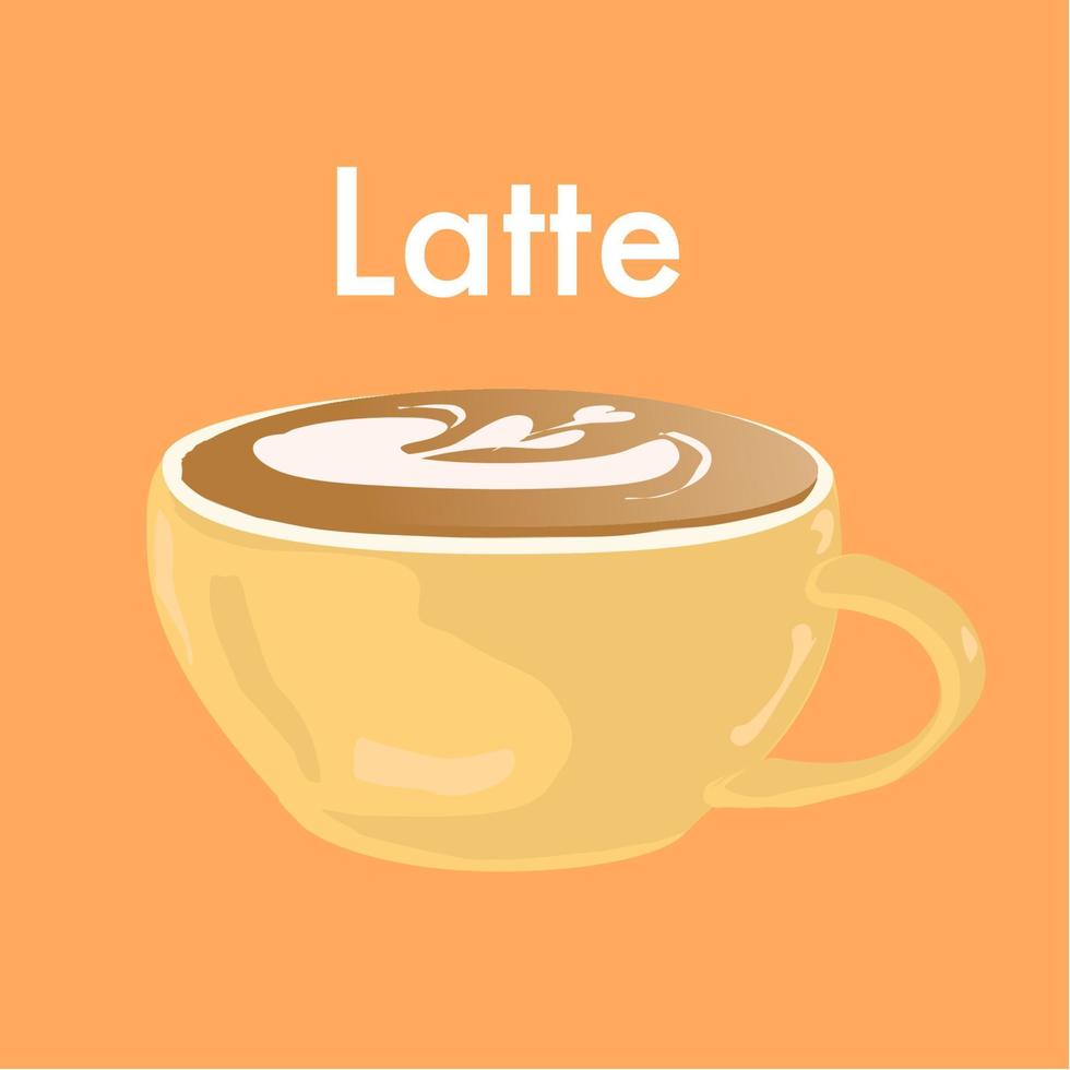 latte kaffe ikon vektor