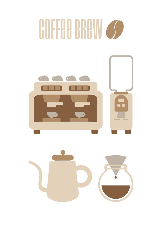 kaffe ikoner mini uppsättning vektor