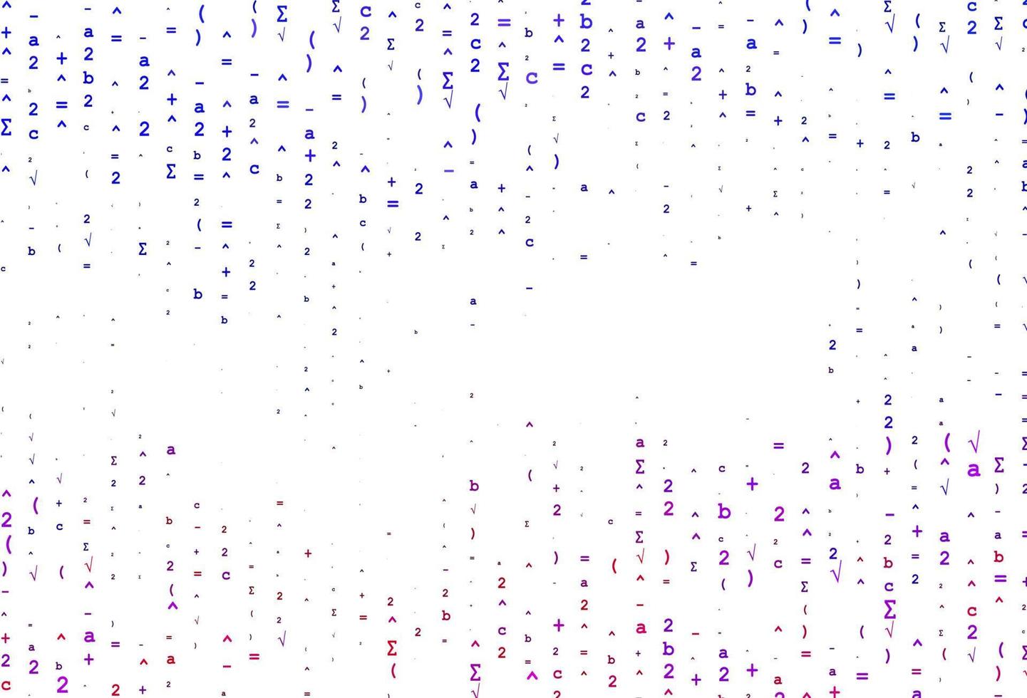 hellrosa, blauer Vektorhintergrund mit Algebra-Elementen. vektor