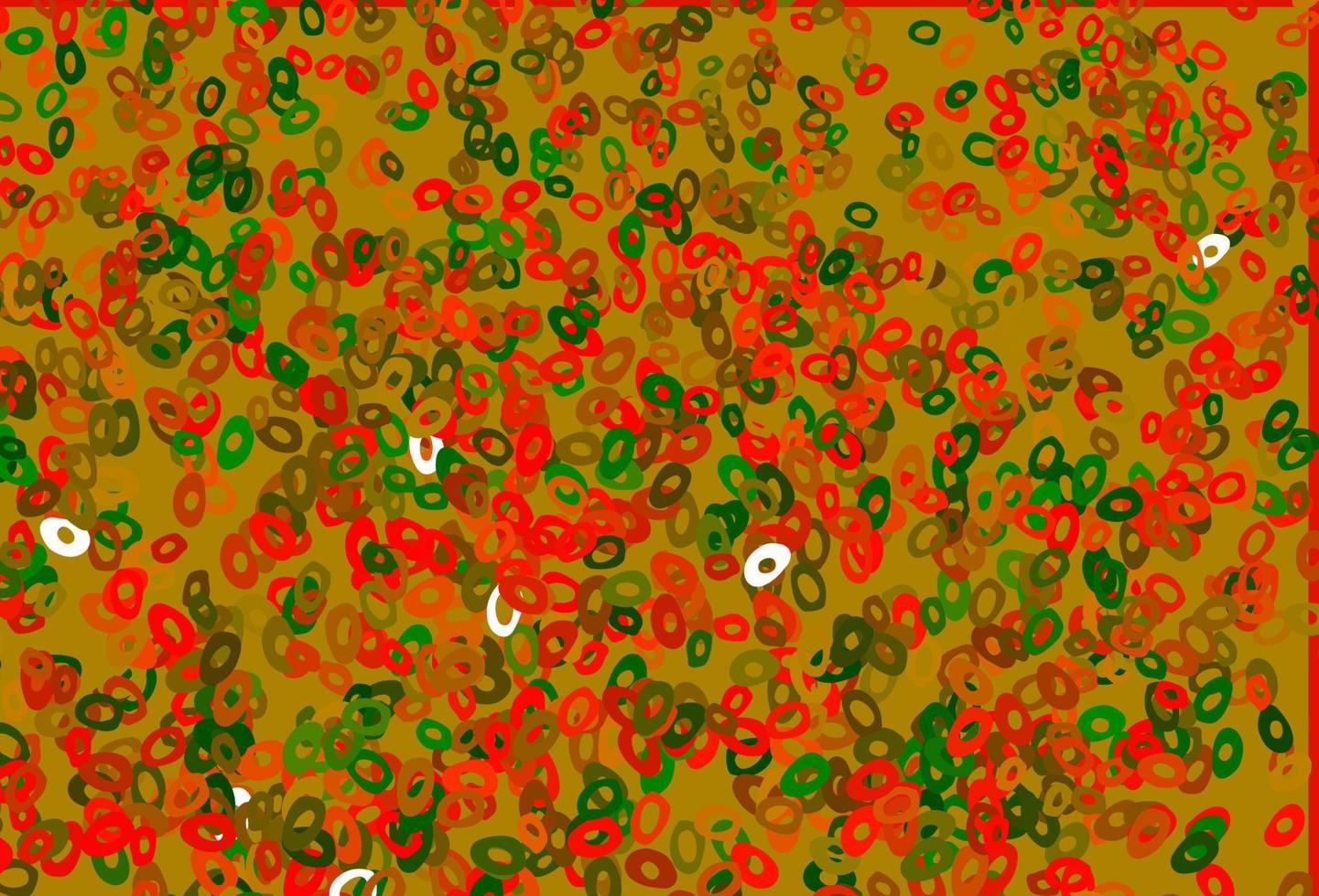 ljusgrön, röd vektorbakgrund med bubblor. vektor