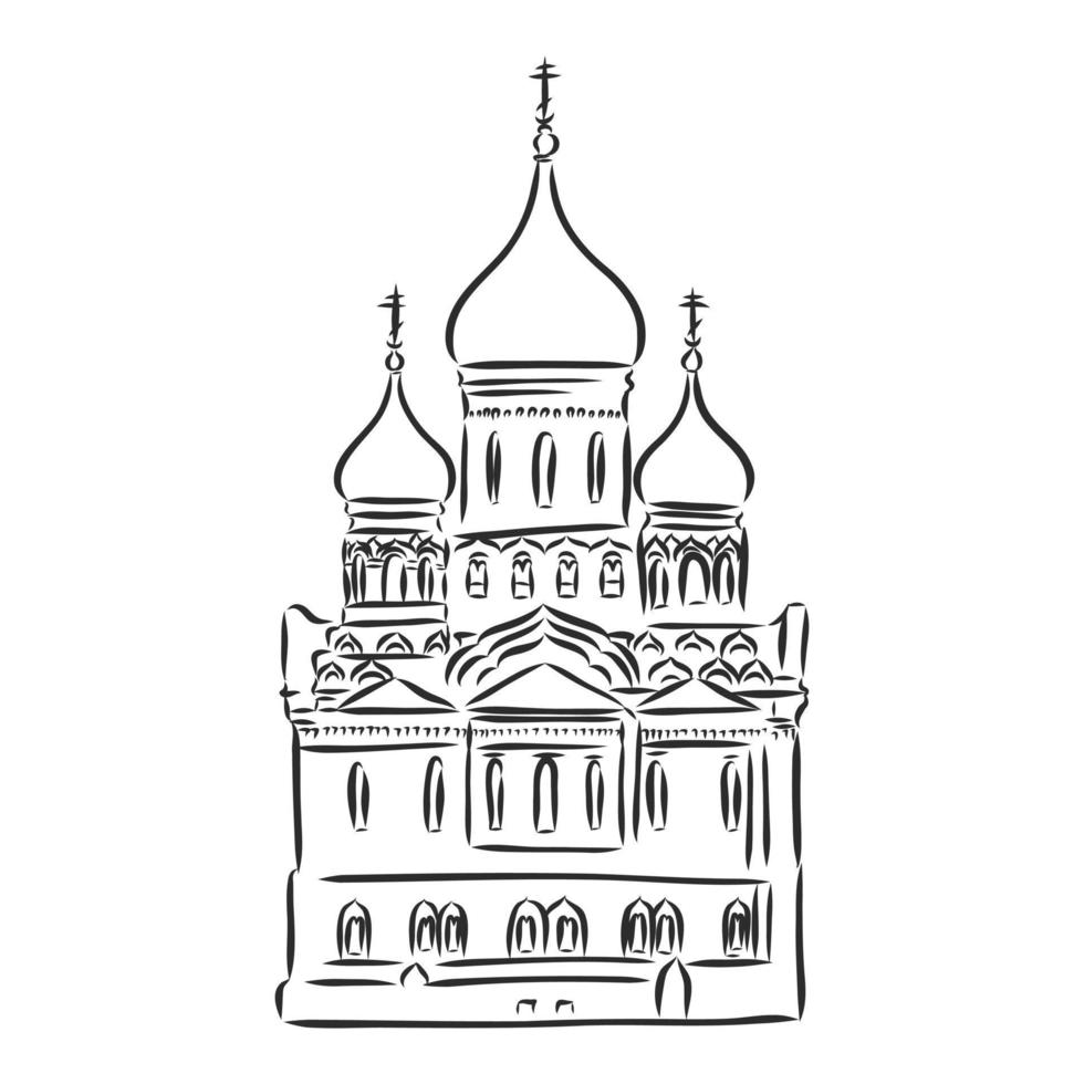 ortodox kyrka vektor skiss