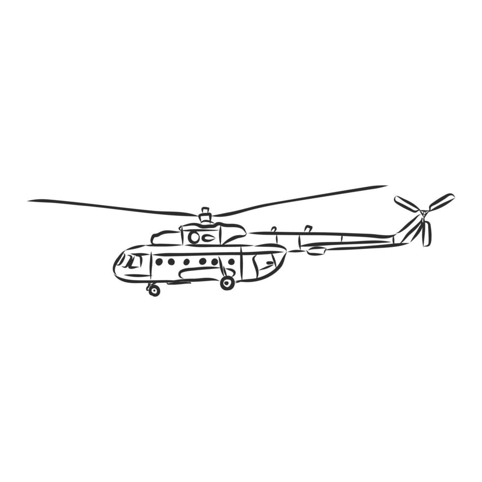 Hubschrauber-Vektorskizze vektor