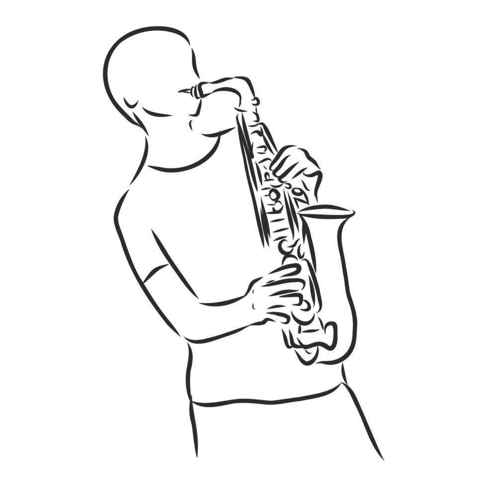 saxofonist vektor skiss