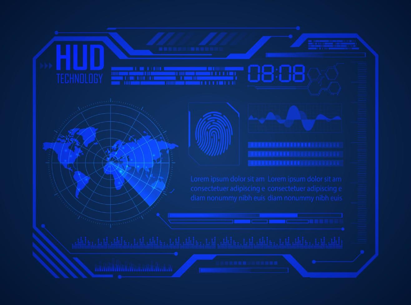 modern hud teknologi skärm bakgrund vektor