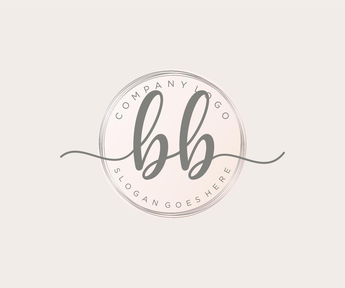 anfängliches bb weibliches logo. verwendbar für Natur-, Salon-, Spa-, Kosmetik- und Schönheitslogos. flaches Vektor-Logo-Design-Vorlagenelement. vektor