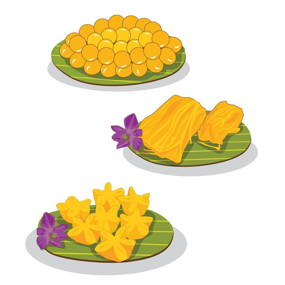 Illustration von herzhaften Speisen, süßen Speisen, Desserts, geeignet für die Herstellung von Schildern, Menüs und verschiedenen PR-Medien. vektor