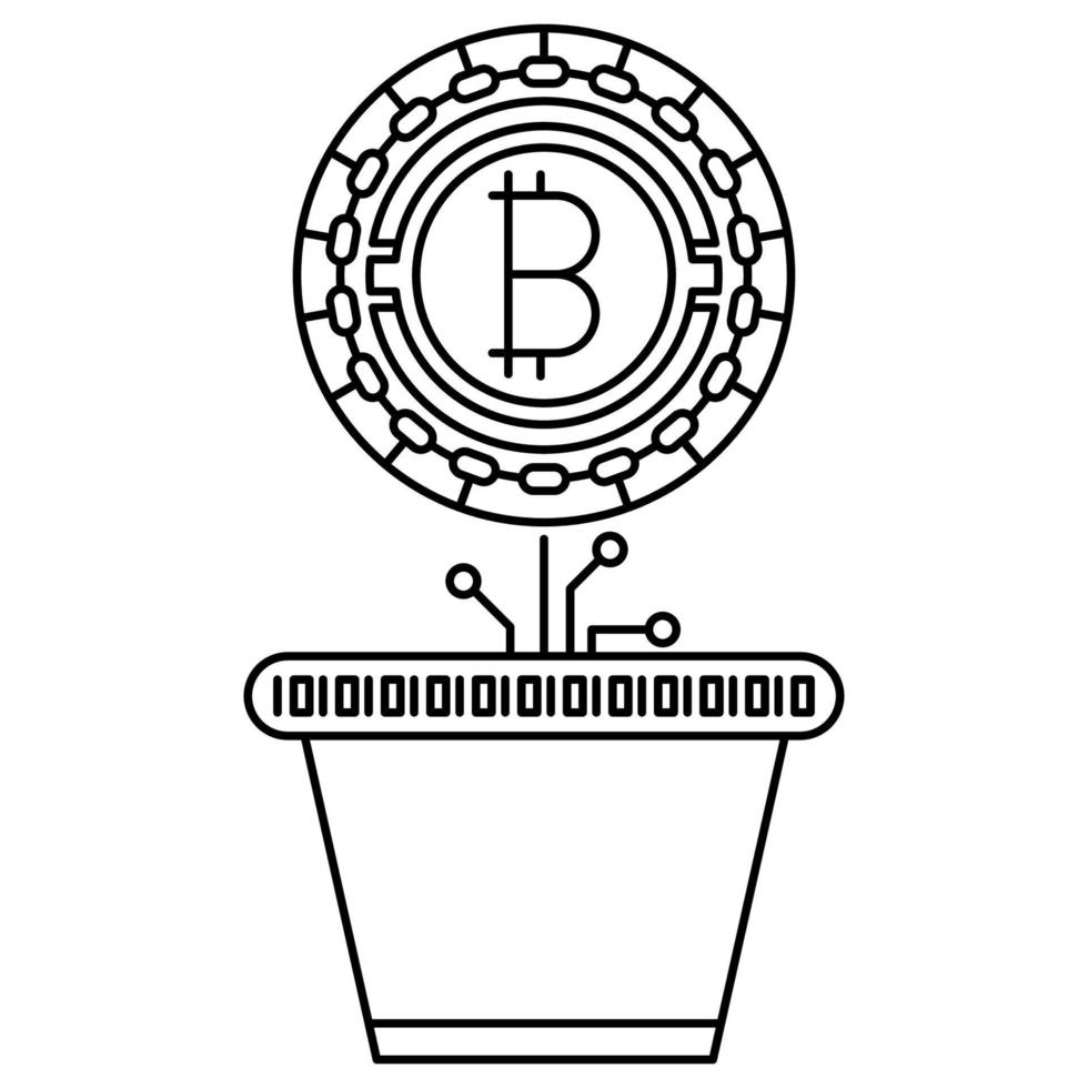 Wachstums-Bitcoin-Symbol, geeignet für eine Vielzahl digitaler kreativer Projekte. vektor