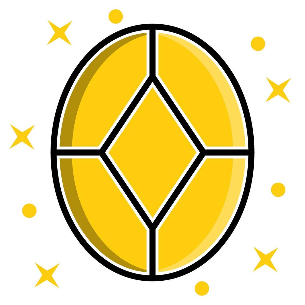 oval diamant ikon, lämplig för en bred räckvidd av digital kreativ projekt. vektor